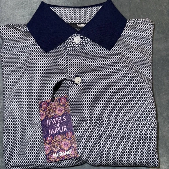 Murano Men's Blue and White Shirt - Picture 9 of 11